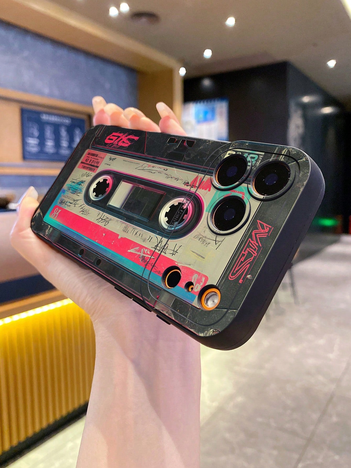 Recorder 1pc Retro Cassette Camera Shockproof Phone Case Compatible With Apple,/Galaxy