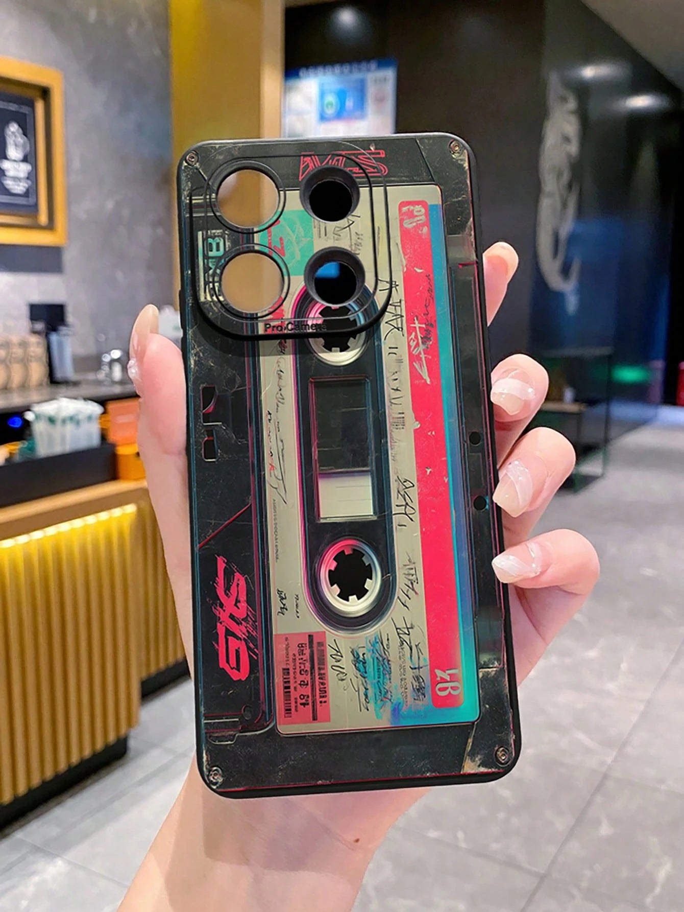 Recorder 1pc Retro Cassette Camera Shockproof Phone Case Compatible With Apple,/Galaxy