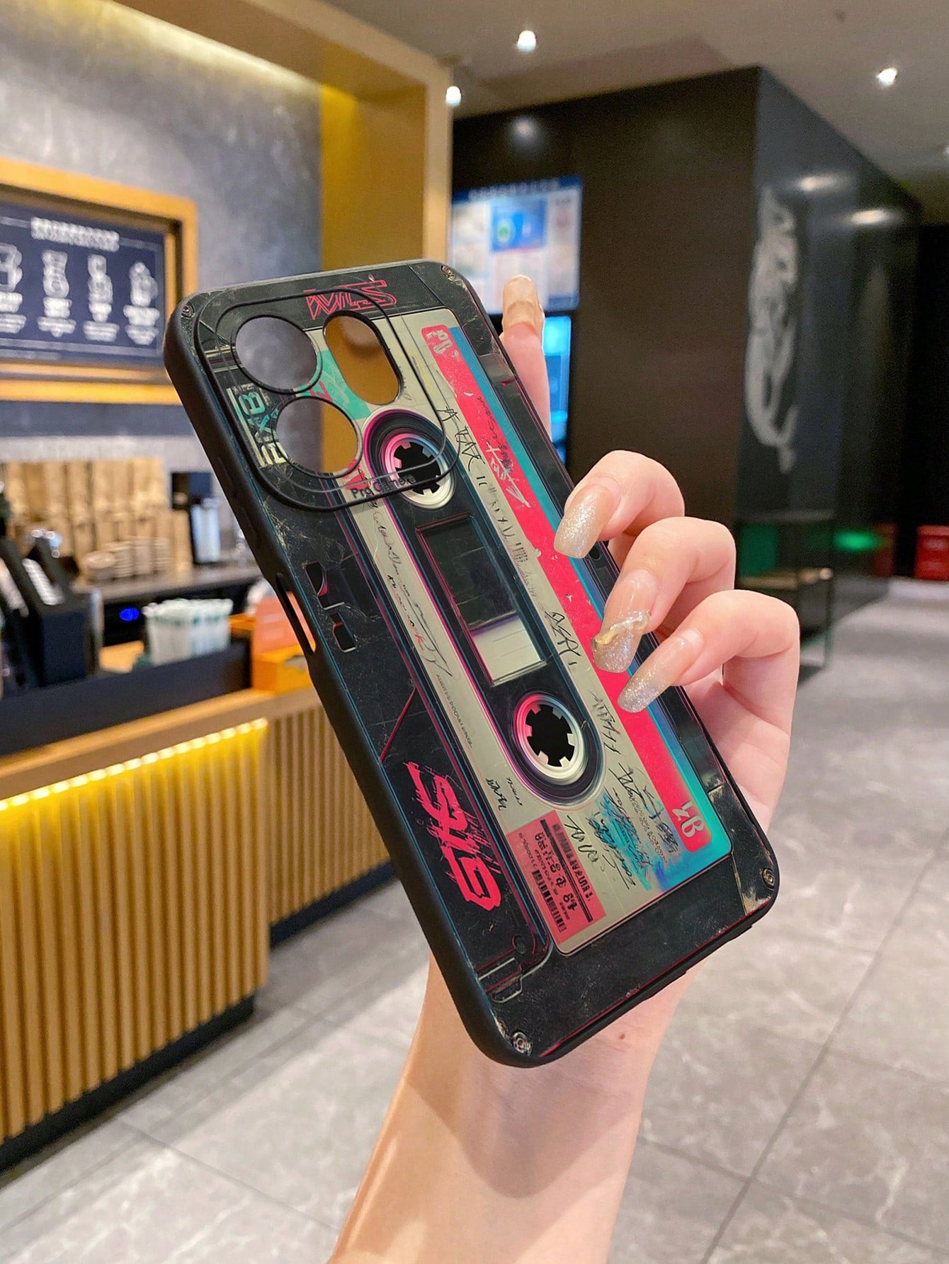 Recorder 1pc Retro Cassette Camera Shockproof Phone Case Compatible With Apple,/Galaxy