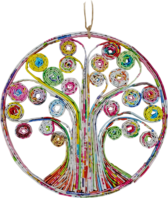 Recycled Magazine Tree of Life Ornament  TLV134