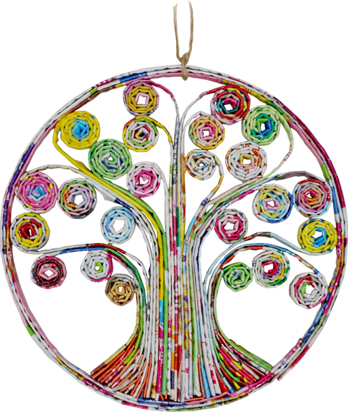 Recycled Magazine Tree of Life Ornament  TLV134