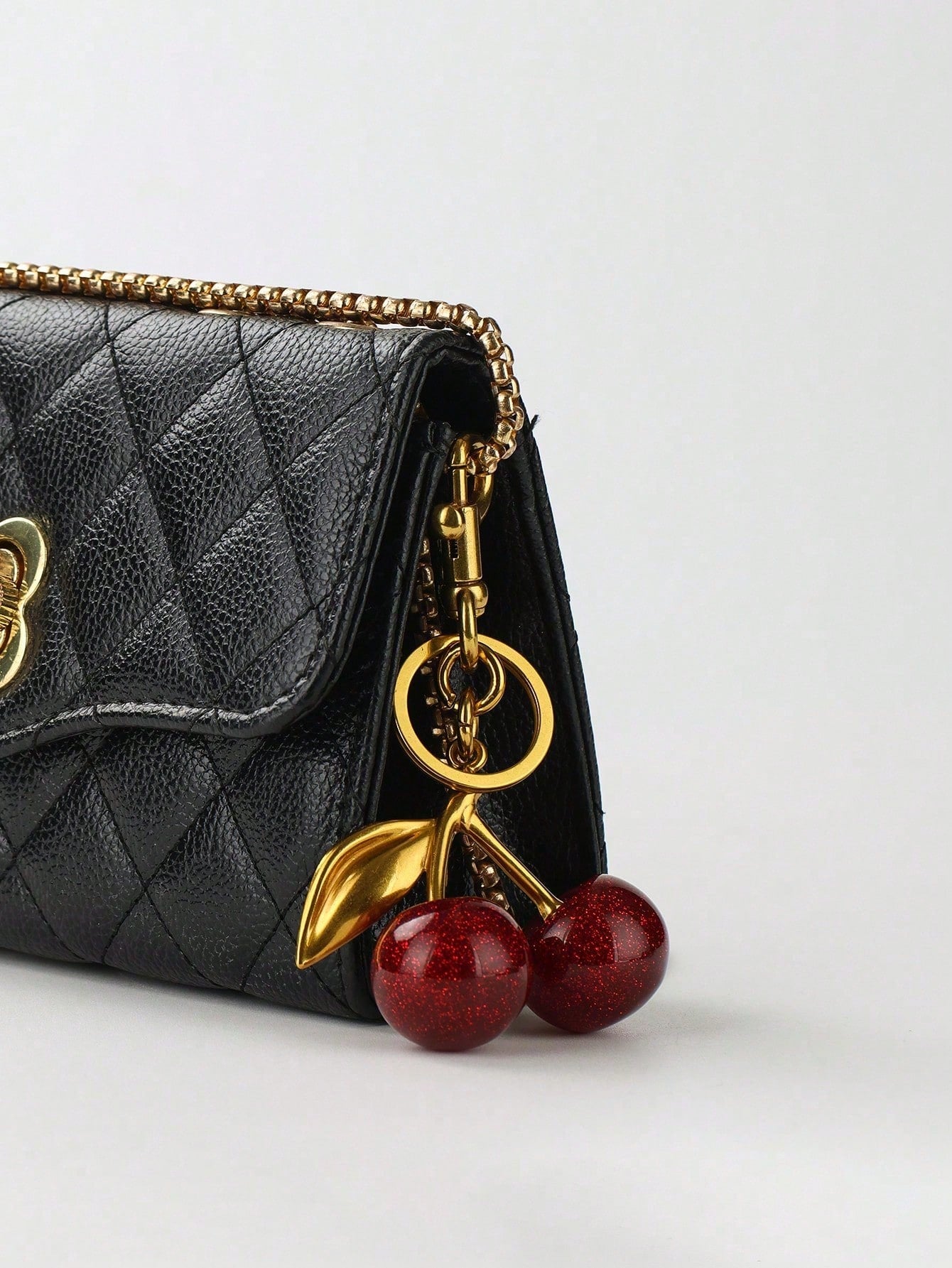 Red Cherry Bag Charm, Handbag Pendant, Keychain, Car Accessory And Keychain Gift- Exquisite Accessory Designed For Women