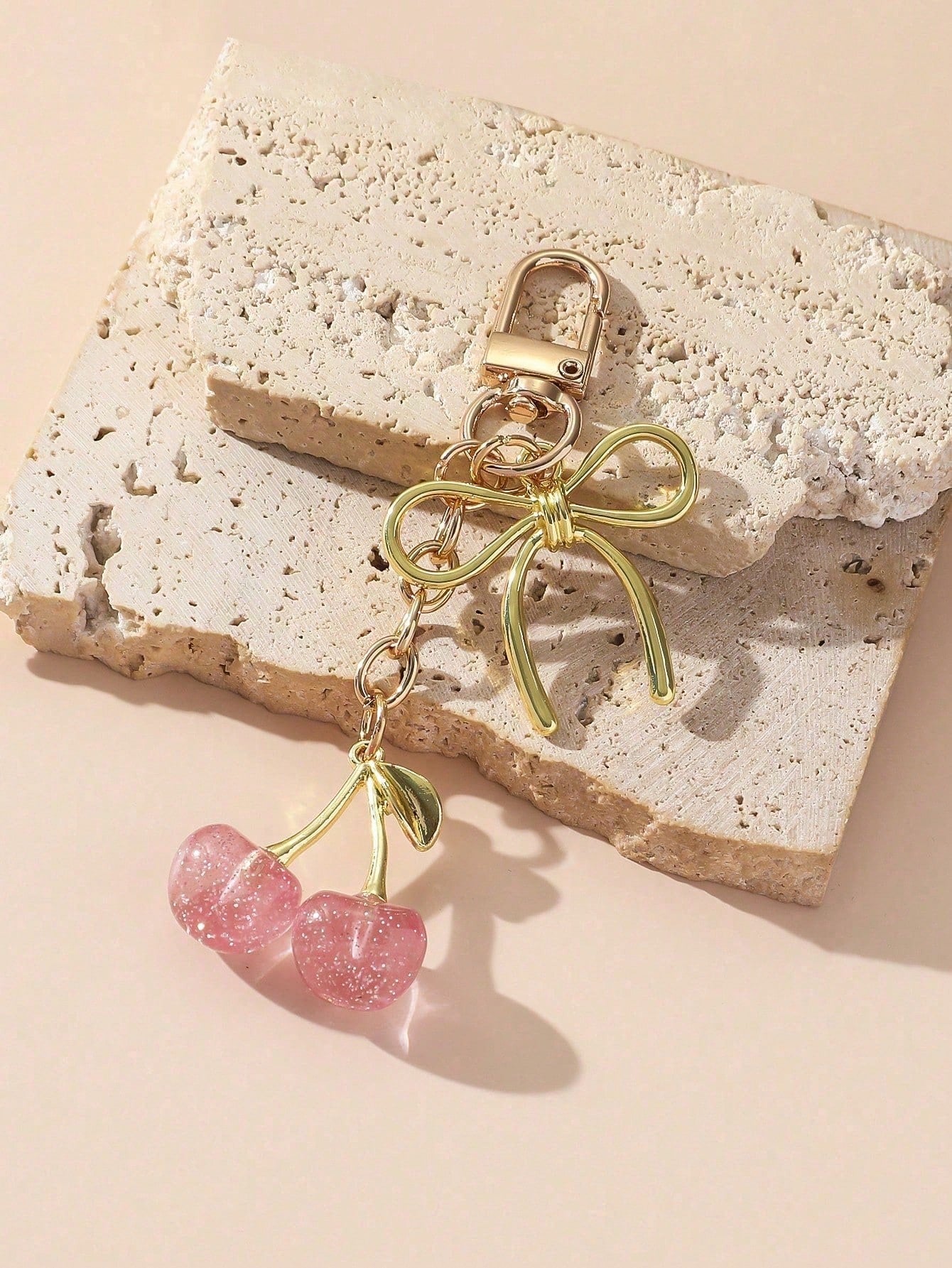 Red Cherry Bag Charm, Handbag Pendant, Keychain, Car Accessory And Keychain Gift- Exquisite Accessory Designed For Women