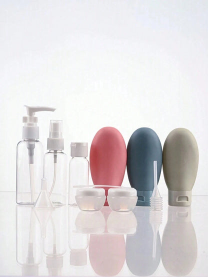 Refillable Travel Bottle Set: Spray, Lotion, Shampoo, Body Wash, Soft Tube Bottles, Empty Liquid Containers Suitable For Cosmetics, Portable Tools, Refillable, Travel Essentials, Travel Storage Bag, B