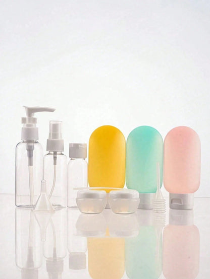 Refillable Travel Bottle Set: Spray, Lotion, Shampoo, Body Wash, Soft Tube Bottles, Empty Liquid Containers Suitable For Cosmetics, Portable Tools, Refillable, Travel Essentials, Travel Storage Bag, B