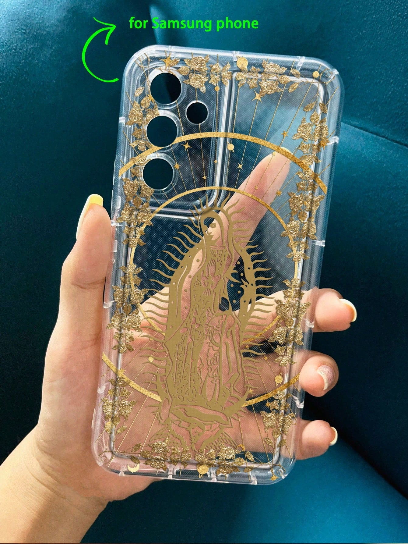 Religious Mythological Figure Fashion Our Lady & Cross Print Clear Case Compatible With Iphone 11/12/13/14/15/15pro/15 Plus/15 Promax/7plus/8plus/X/Xs Max/Xr/11pro/12pro/13pro/14pro/12mini/13mini/11pr