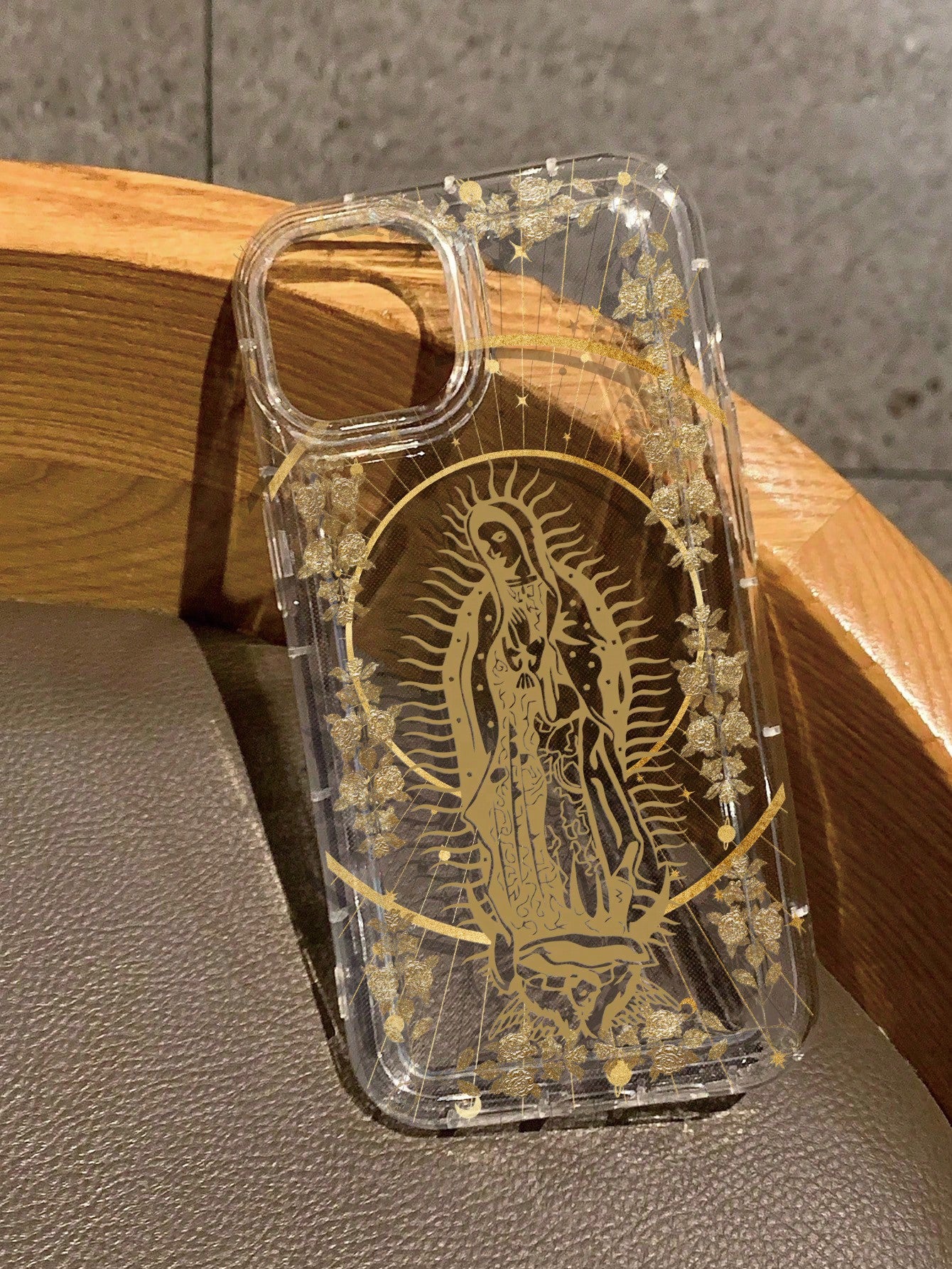 Religious Mythological Figure Fashion Our Lady & Cross Print Clear Case Compatible With Iphone 11/12/13/14/15/15pro/15 Plus/15 Promax/7plus/8plus/X/Xs Max/Xr/11pro/12pro/13pro/14pro/12mini/13mini/11pr