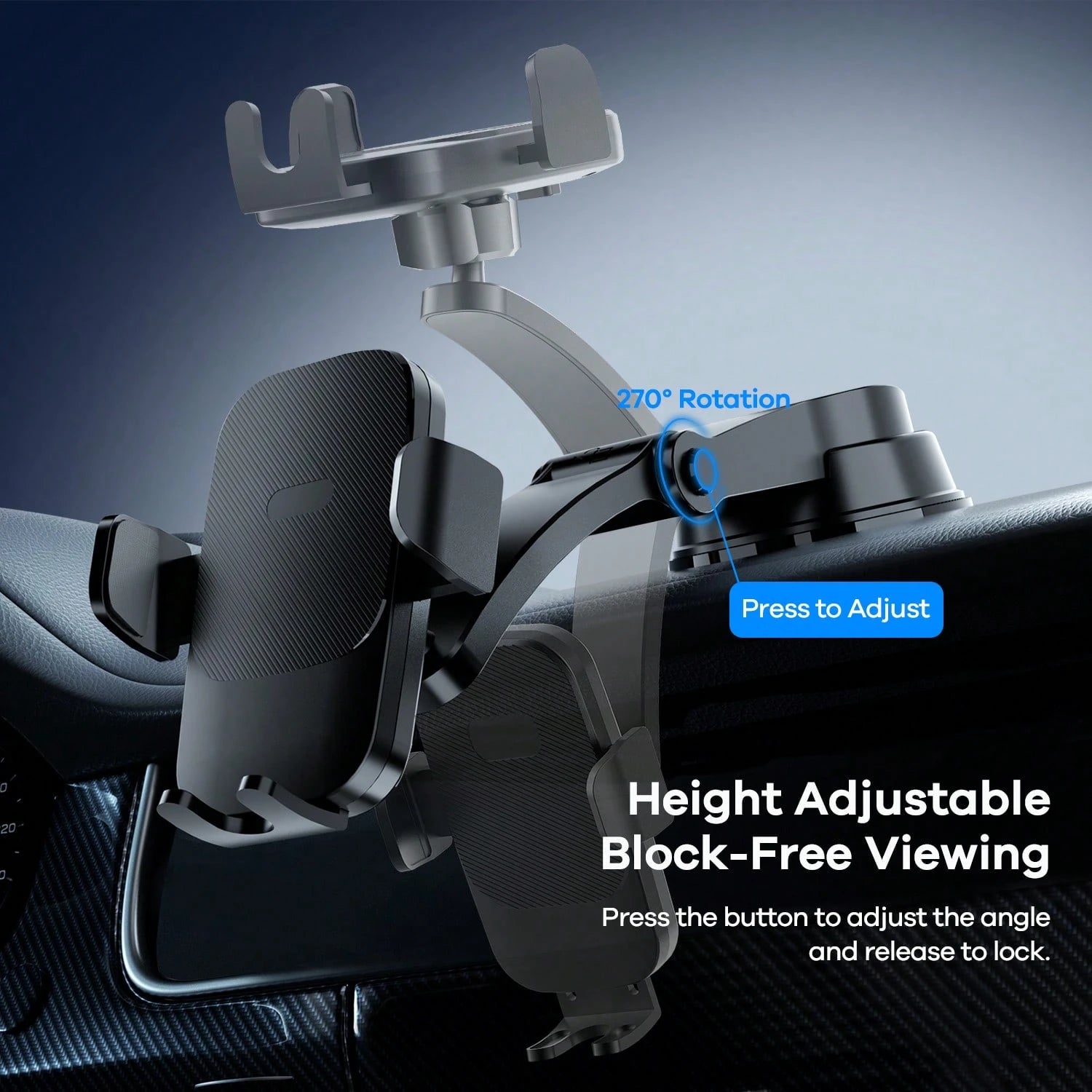 REMAX 4-7 Inch Universal Car Phone Holder, Suitable For Dashboard Or Windshield Installation, Multi-Angle Adjustable, Compatible With IPhone And Android Phones, Car Accessories, Essential For Driving