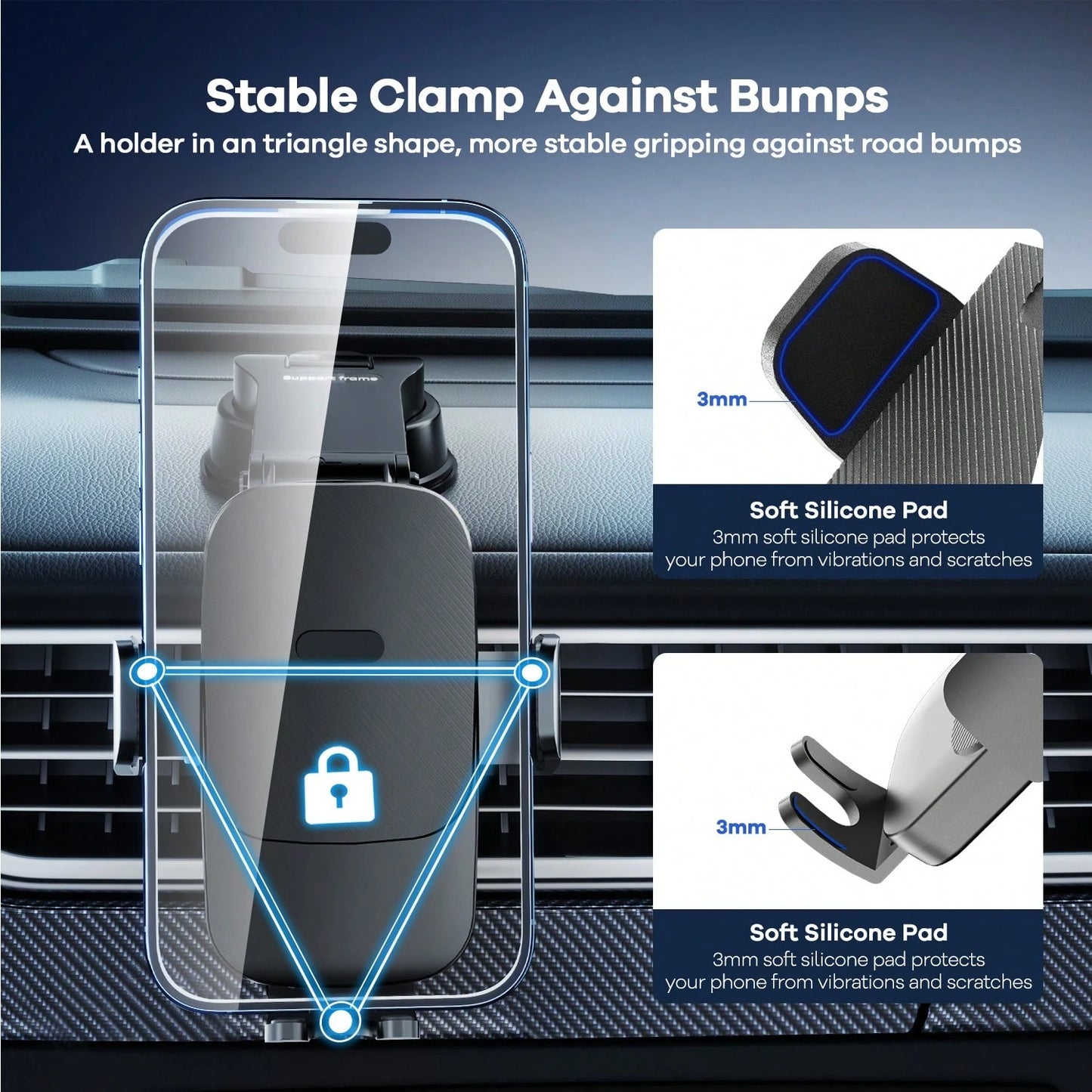 REMAX 4-7 Inch Universal Car Phone Holder, Suitable For Dashboard Or Windshield Installation, Multi-Angle Adjustable, Compatible With IPhone And Android Phones, Car Accessories, Essential For Driving