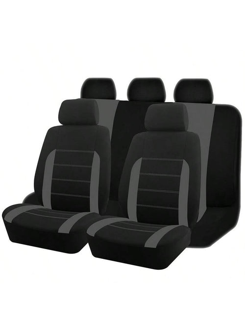 REMAX 9pcs Polyester Fabric Car Seat Covers, Compatible With Airbags, Universal Fit Seat Cushions, Car Accessories, New Design For Women