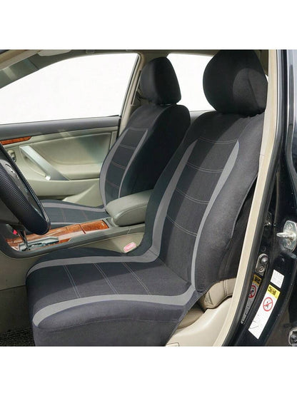 REMAX 9pcs Polyester Fabric Car Seat Covers, Compatible With Airbags, Universal Fit Seat Cushions, Car Accessories, New Design For Women