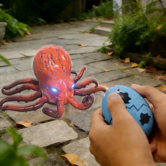 Remote Control Animals Crawling RC Octopus Toy With Blue LED Eyes & Realistic Movement Crawling, Cool Gag Gifts Or Birthday Gift For Boys Girls Ages 6+