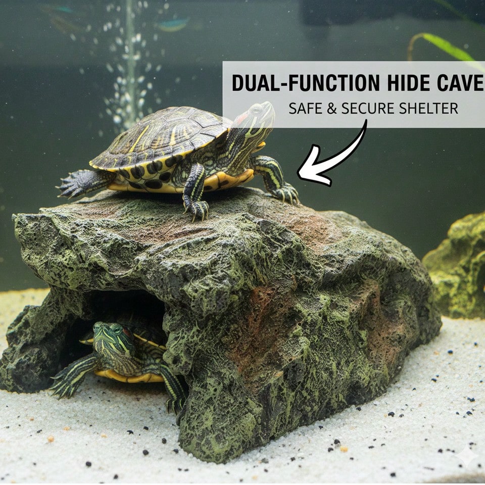 Reptile Pet Lizard Hideaway Cave, Reptile Rock Hiding Place, Aquarium Decor, Mane Lion Lizard, Gecko, Snake Habitat, Turtle Habitat Decor, Amphibian Dwelling