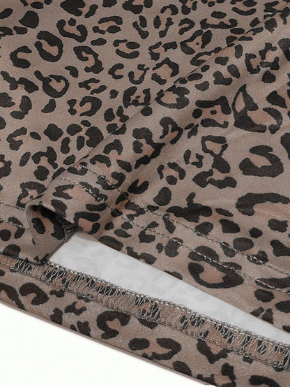 Resyla Ladies' Tank Top, V-Neck, Comfortable And Fitted, Loose Women's Shorts, Sexy And Comfortable Style, Leopard Print, Best-Selling Summer Style