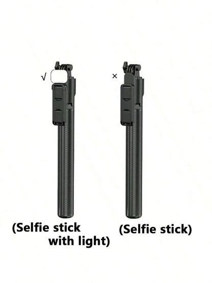 Retractable Phone Selfie Stick,Floor Tripod,With Light And With Wireless Remote,Foldable Rotatable Clip,Integrated Metal Extendable Stick Mobile Handheld Portability Suitable Video,Live