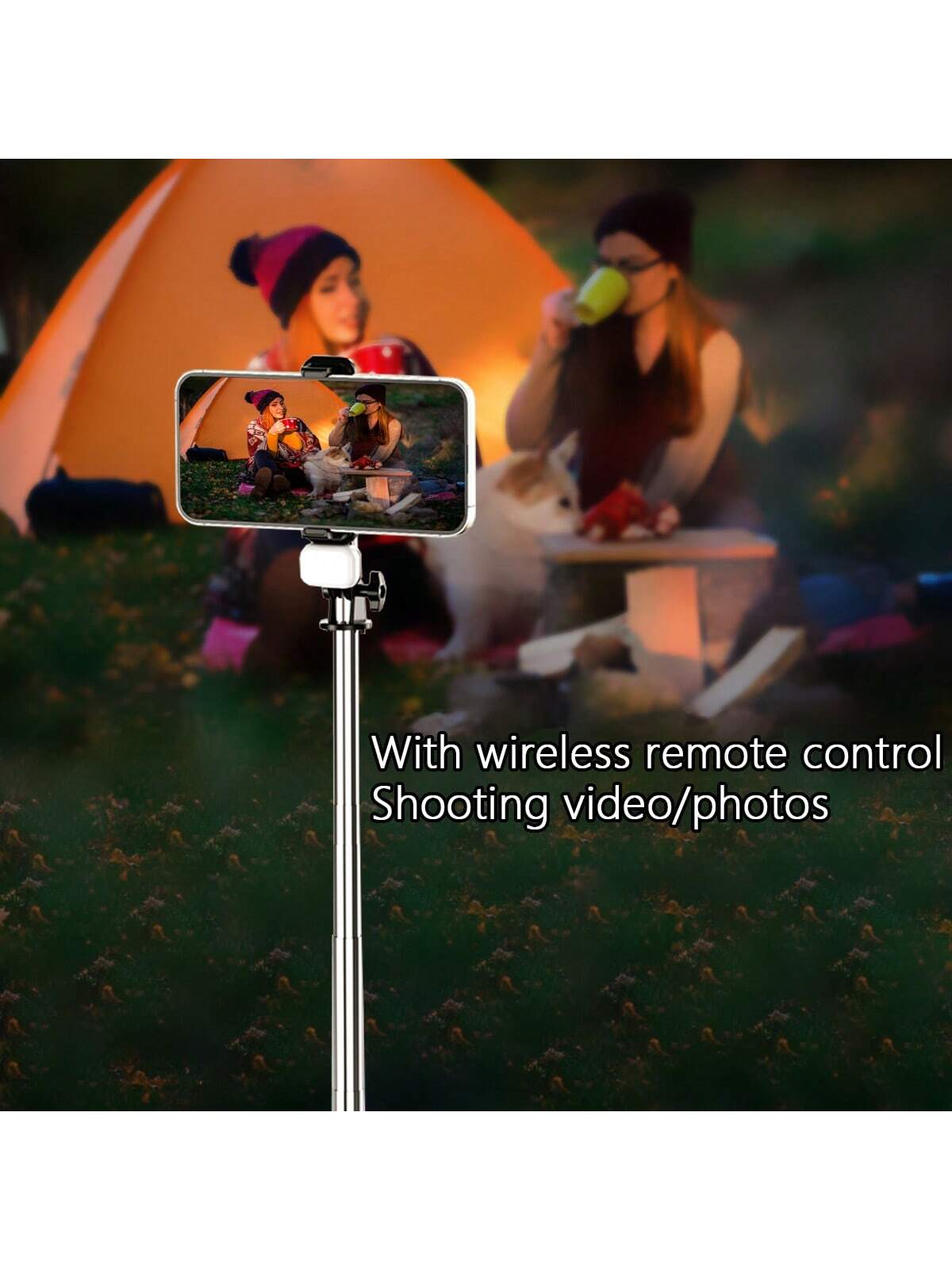 Retractable Phone Selfie Stick,Floor Tripod,With Light And With Wireless Remote,Foldable Rotatable Clip,Integrated Metal Extendable Stick Mobile Handheld Portability Suitable Video,Live