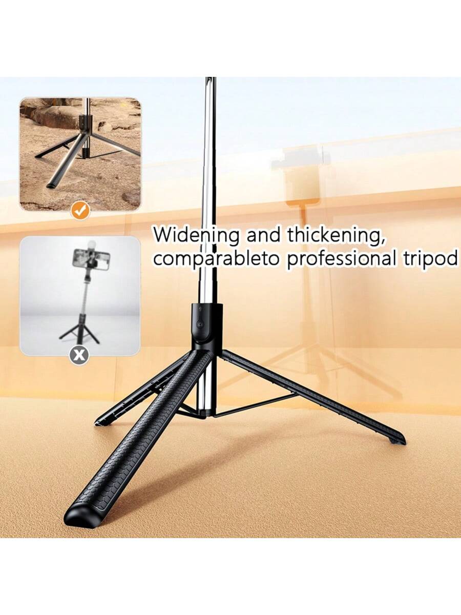 Retractable Phone Selfie Stick,Floor Tripod,With Light And With Wireless Remote,Foldable Rotatable Clip,Integrated Metal Extendable Stick Mobile Handheld Portability Suitable Video,Live