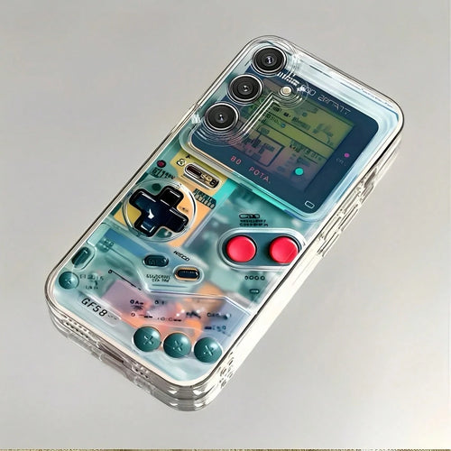Retro Game Console 2D Flat Pattern Transparent Phone Case Suitable For Compatible With IPhone 17,16, 15, 14, 13, 12, 11, Pro Max, Air, Plus, As Well As Galaxy S26/25/24/23/22/21 Ultra/FE/Edge/+,A73/72