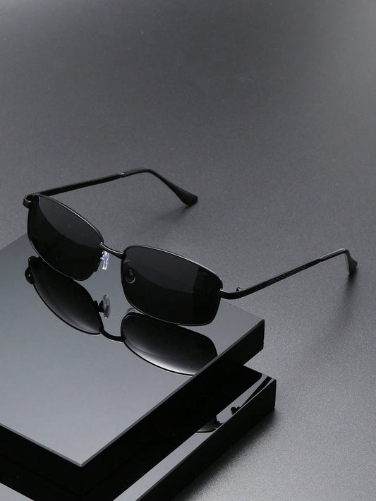 Retro Square Polarized Metal Sunglasses For Men, Classic Stylish Decoration For Outdoor Travel, Beach Vacation, Uv Protection Glasses Sunglasses Sun Glasses Beach Accessories Sun Glasses Sunglasses Sh
