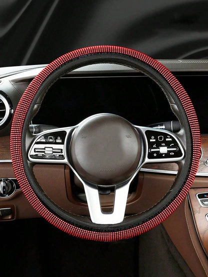 Rhinestone Decor Car Steering Wheel Cover,Car Accessories Women
