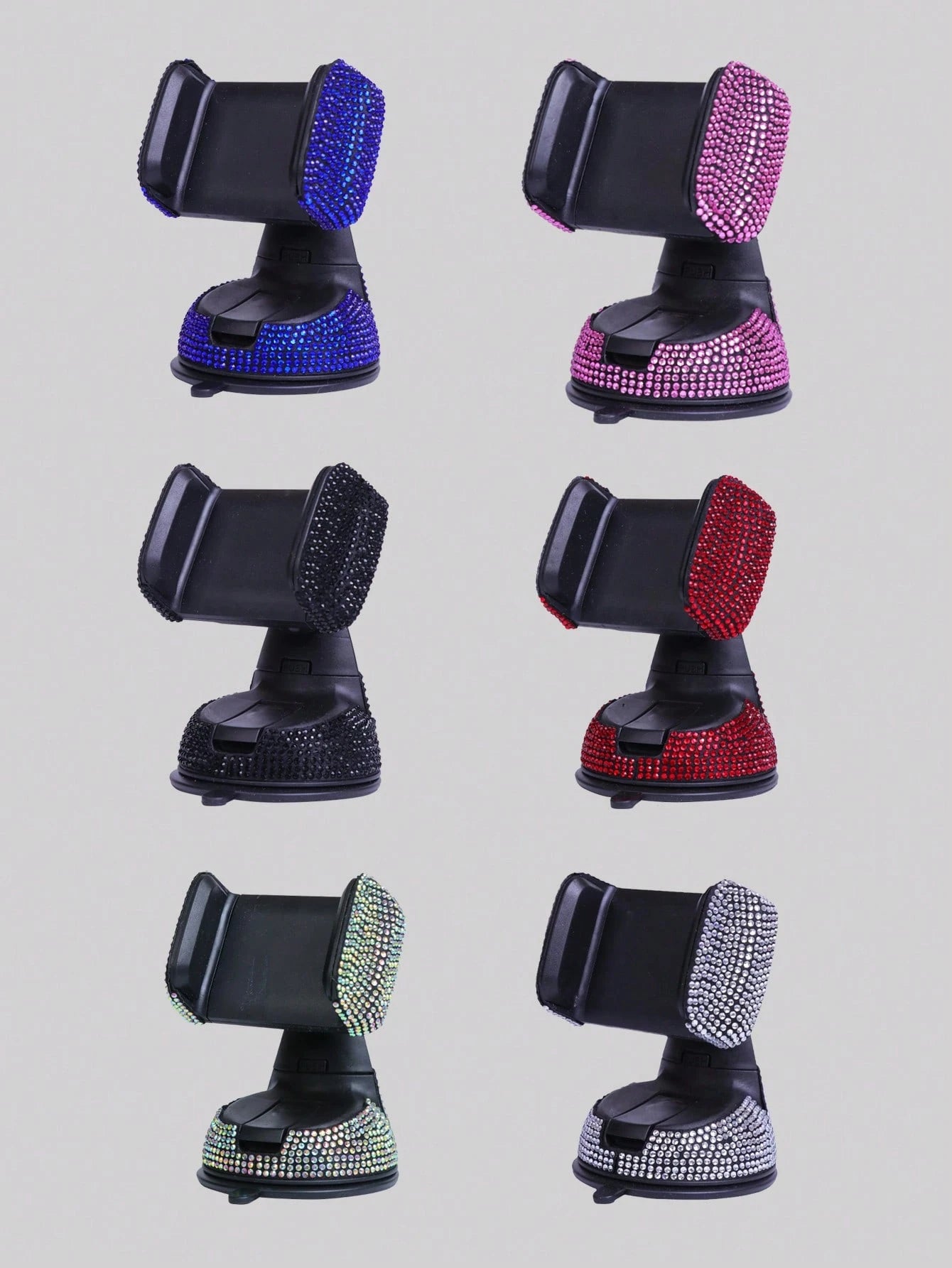 Rhinestone Decor Suction Cup Car Phone Holder Compatible With IPhone, Android Phone, Gift For Birthday, Family, Friends Car Accessories