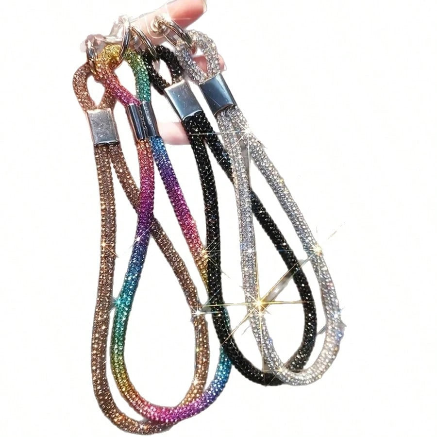 Rhinestone Keychain, Unisex Creative Phone Lanyard, Colorful Rope Pendant, Birthday Gift, Anniversary Party Favor