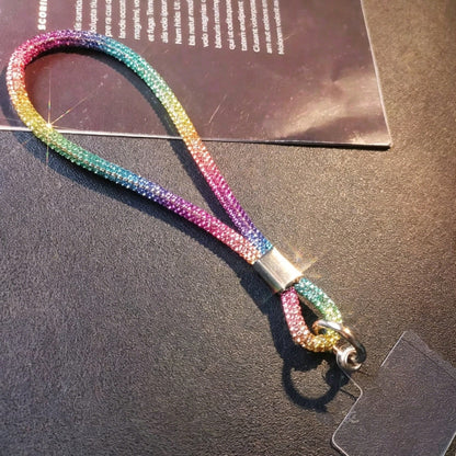 Rhinestone Keychain, Unisex Creative Phone Lanyard, Colorful Rope Pendant, Birthday Gift, Anniversary Party Favor