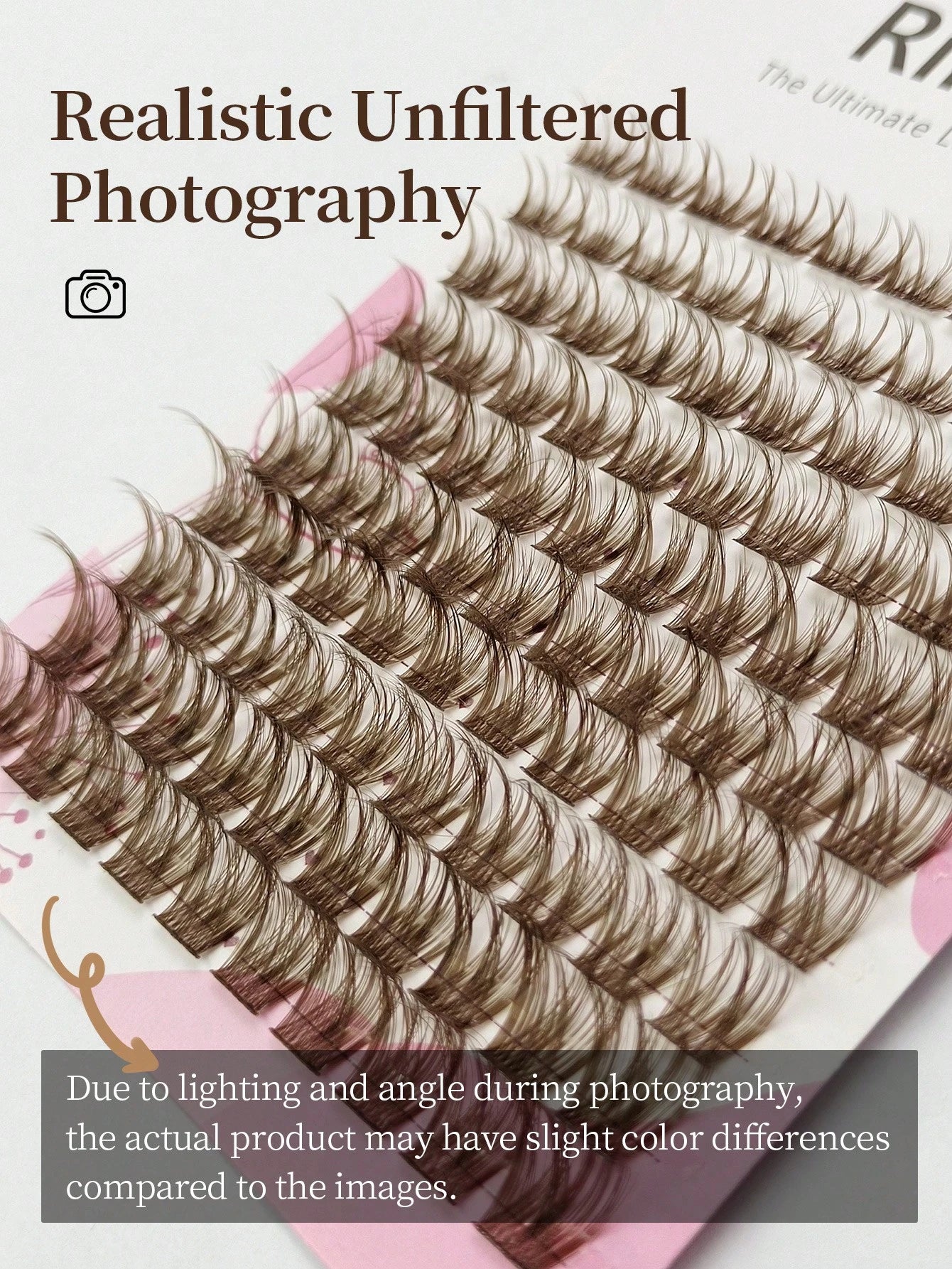 Rikuaild 100pcs D-Curl Colorful Lightweight Brown Cluster False Eyelashes, Fluffy Dense Dark Brown Eyelash Clusters, Single Strand False Eyelash Extension, Soft Thin Natural Brown Makeup, Single Soft