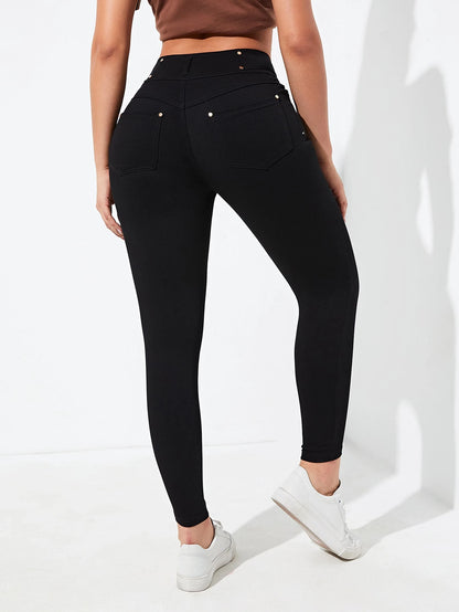 Rivivi Women's Casual Solid Color Slim Fit Pants