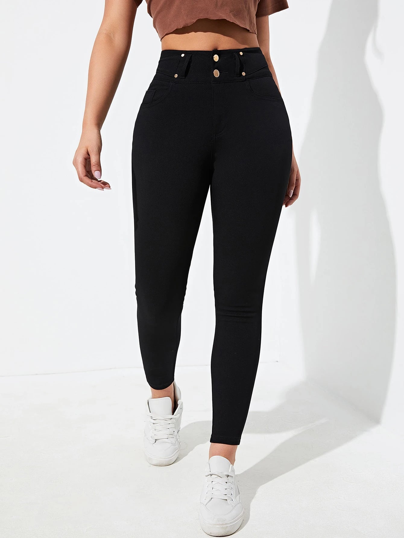 Rivivi Women's Casual Solid Color Slim Fit Pants