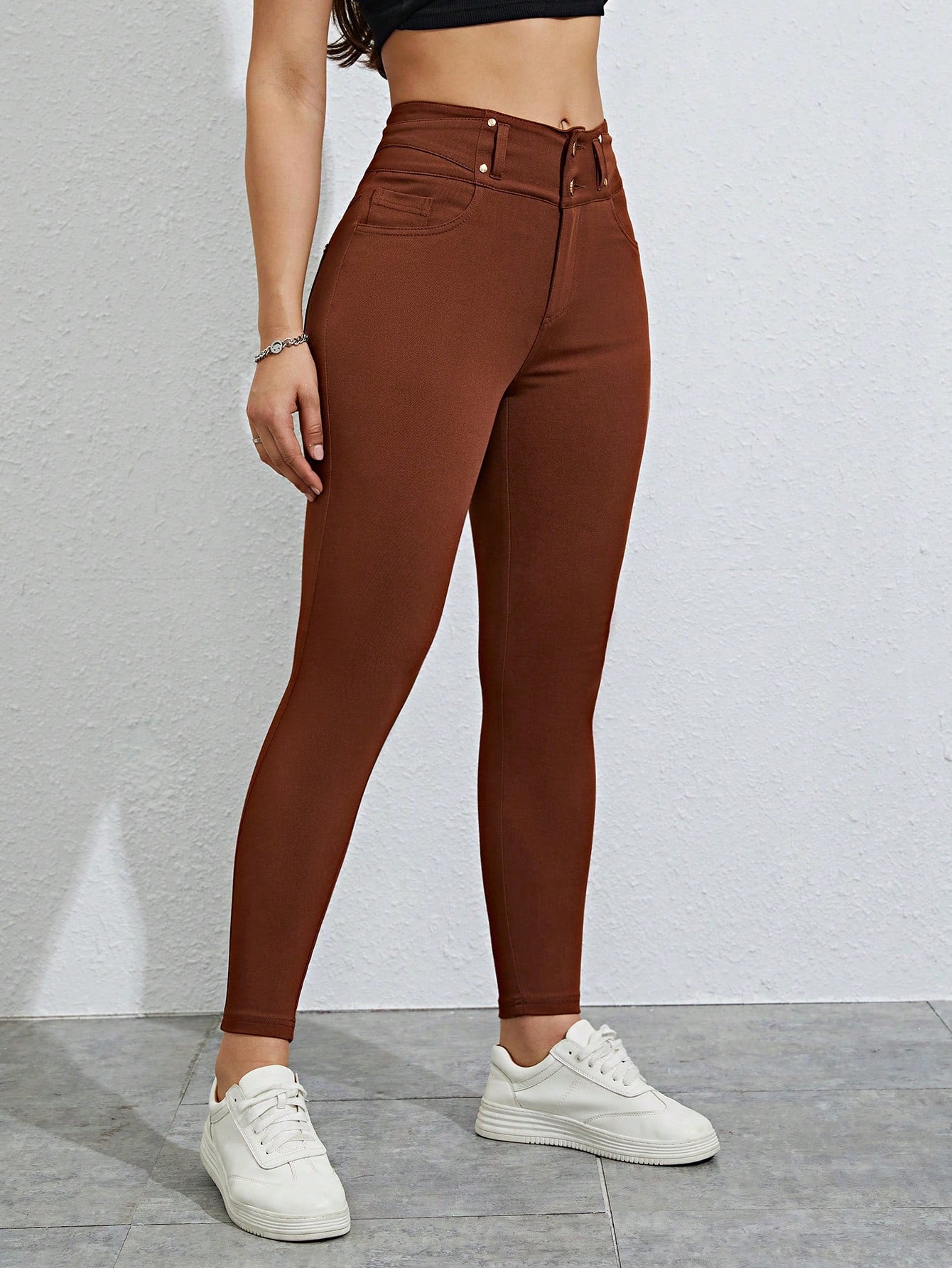 Rivivi Women's Casual Solid Color Slim Fit Pants