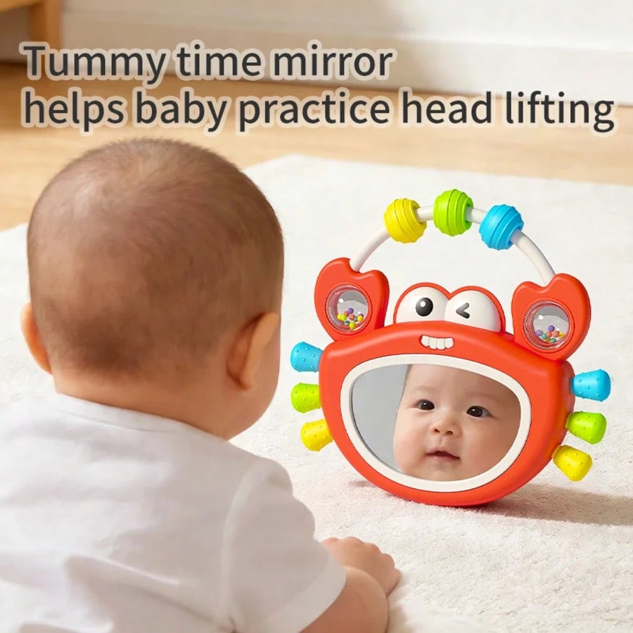 Rocking Sound & Light Crab Rattle Baby Toy, 0-2 Years Old Infant Hand-Grip Ball, Early Education Music Enlightenment Educational Toy