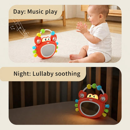 Rocking Sound & Light Crab Rattle Baby Toy, 0-2 Years Old Infant Hand-Grip Ball, Early Education Music Enlightenment Educational Toy