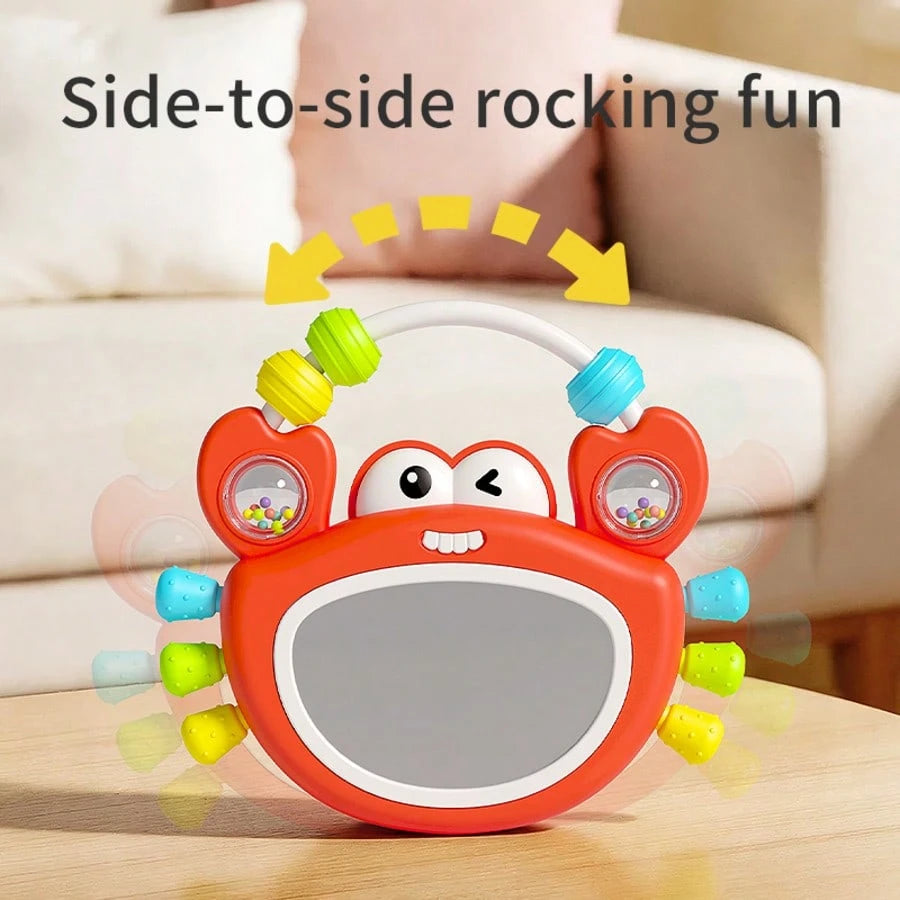 Rocking Sound & Light Crab Rattle Baby Toy, 0-2 Years Old Infant Hand-Grip Ball, Early Education Music Enlightenment Educational Toy