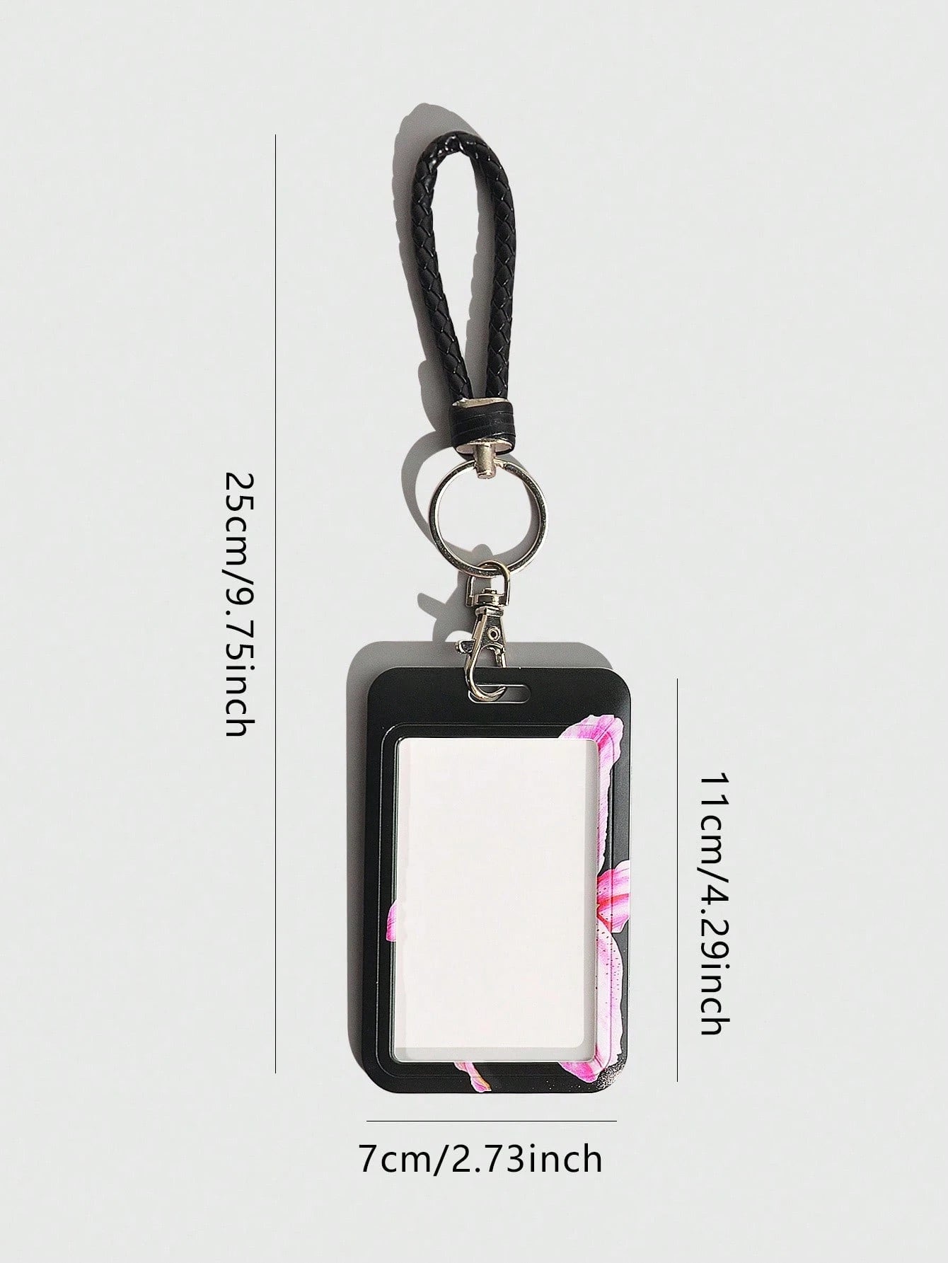 ROMWE Fairycore 1pc Cute Floral Slide Card Holder, Lily Pattern ID Card/Badge Case For Back To School