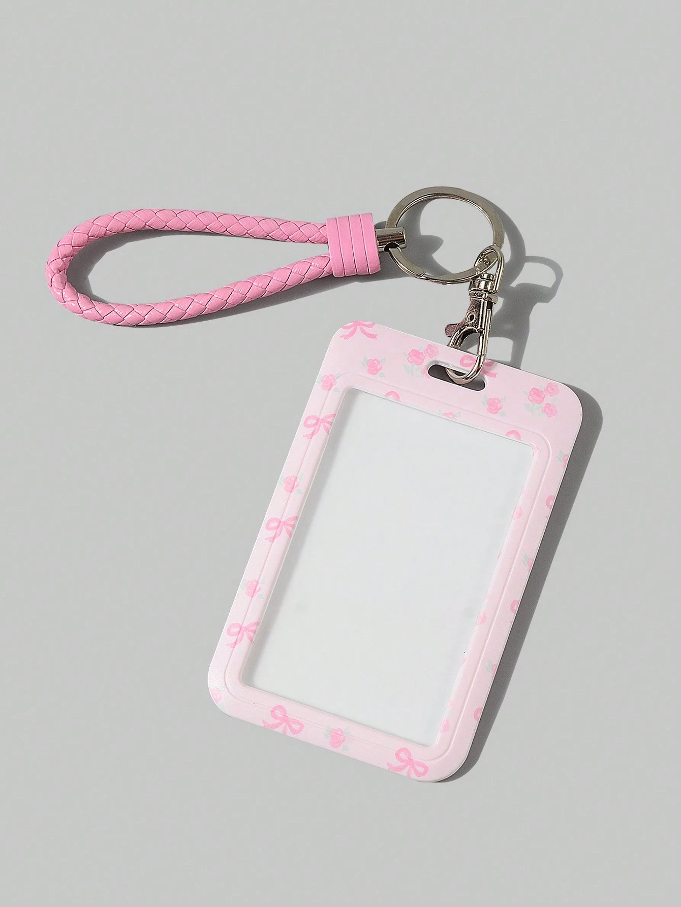 ROMWE Fairycore 1pc Cute Floral Slide Card Holder, Lily Pattern ID Card/Badge Case For Back To School