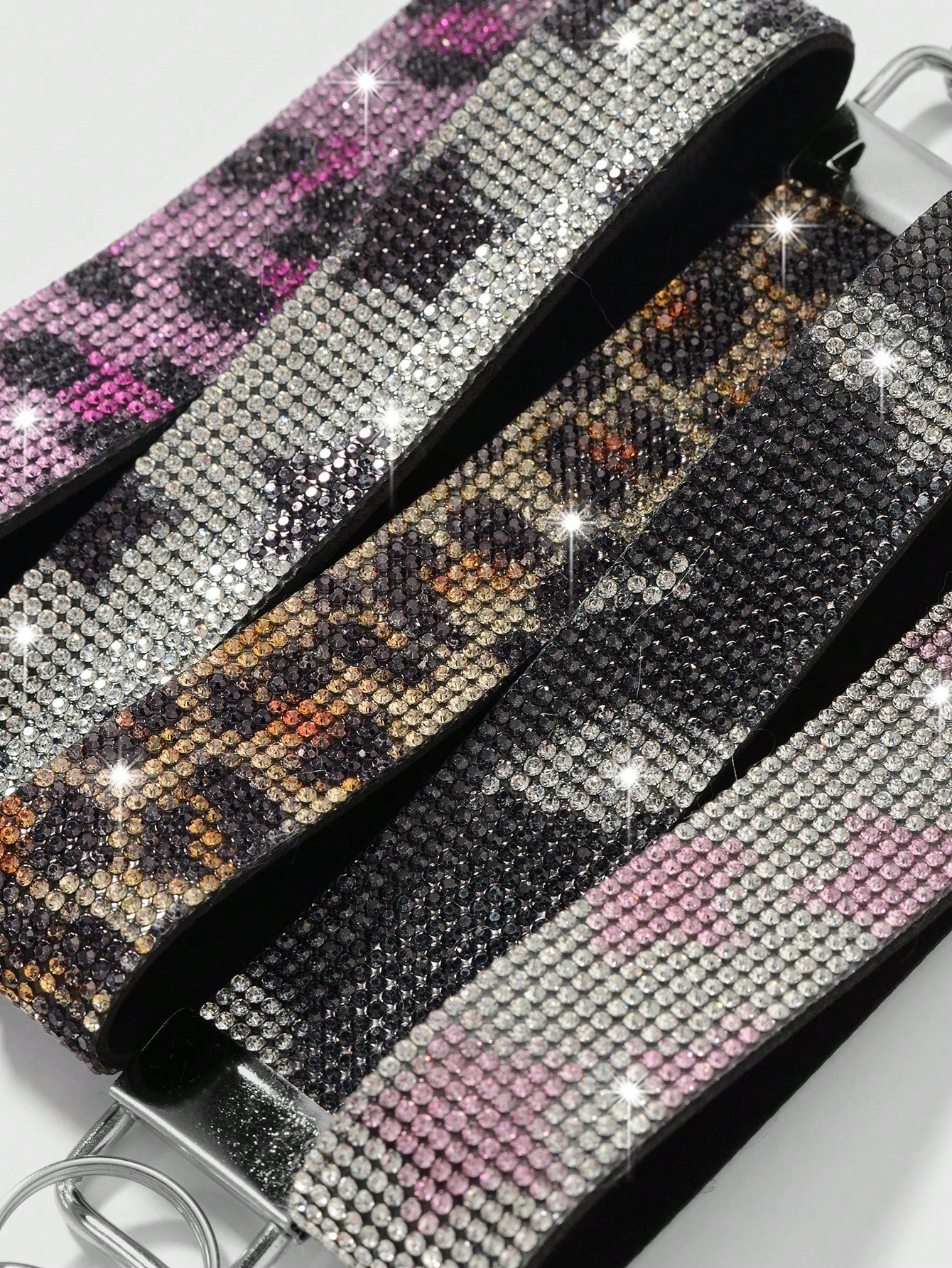 ROMWE Kawaii 5pcs Y2k Exquisite Retro Unique Cool Fashion Light Luxury Brown/Rose Red/Pink White/Silver Black Leopard Print, Markings, Animal Pattern Tiger Pattern Gradual Change Stars Shining Full Di