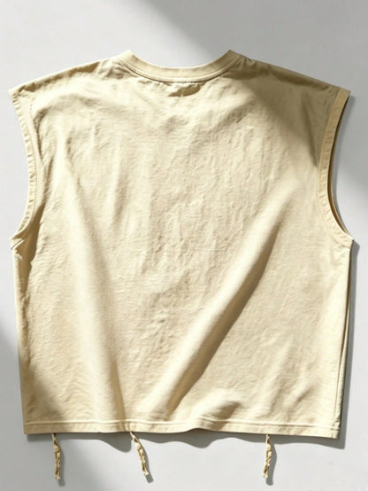 ROMWE MEN Casual Fashion New Men's Heavy-Duty Street Style Tank Top Couple Style Top Suitable For Daily Wear
