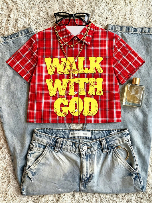 Rovax Y2K Streetwear Jesus Print Slogan Casual Women Shirt