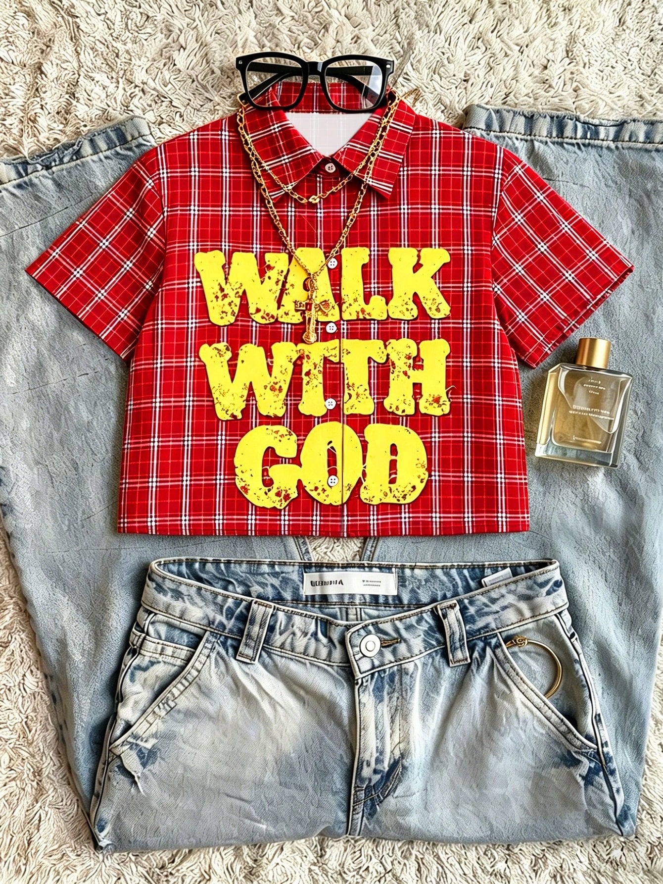 Rovax Y2K Streetwear Jesus Print Slogan Casual Women Shirt