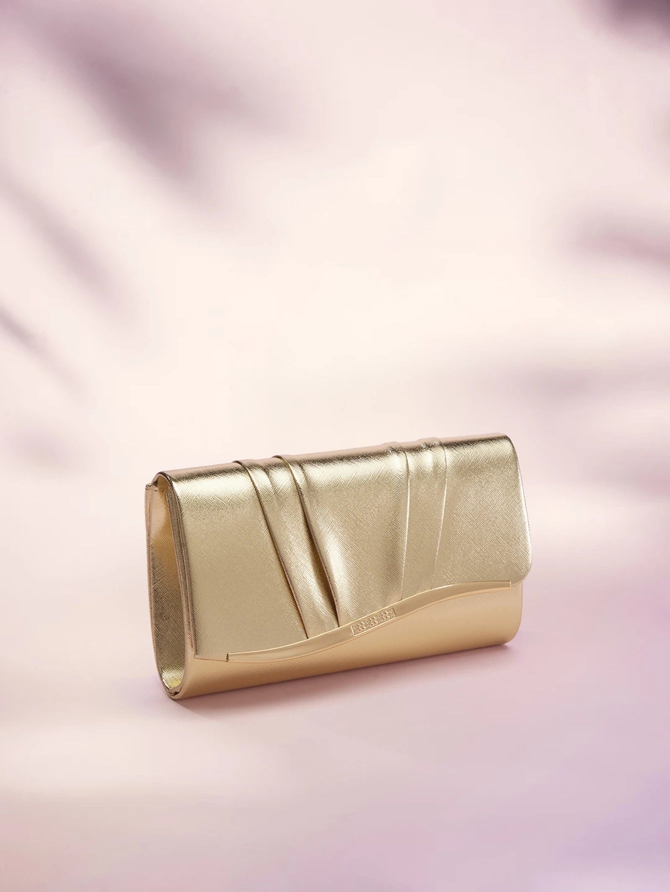 Rylithe Fashionable Women's PU Pleated Design Evening Clutch Bag, Party/Wedding Shoulder/Crossbody Chain Bag