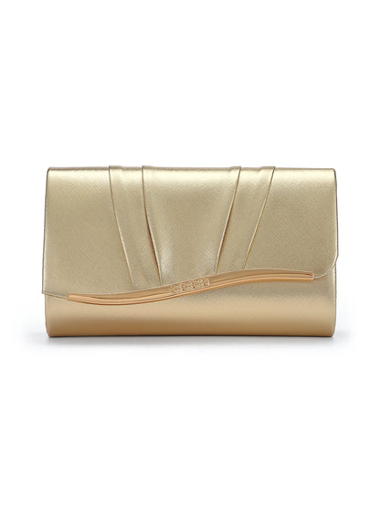 Rylithe Fashionable Women's PU Pleated Design Evening Clutch Bag, Party/Wedding Shoulder/Crossbody Chain Bag
