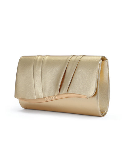 Rylithe Fashionable Women's PU Pleated Design Evening Clutch Bag, Party/Wedding Shoulder/Crossbody Chain Bag