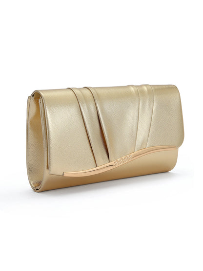 Rylithe Fashionable Women's PU Pleated Design Evening Clutch Bag, Party/Wedding Shoulder/Crossbody Chain Bag