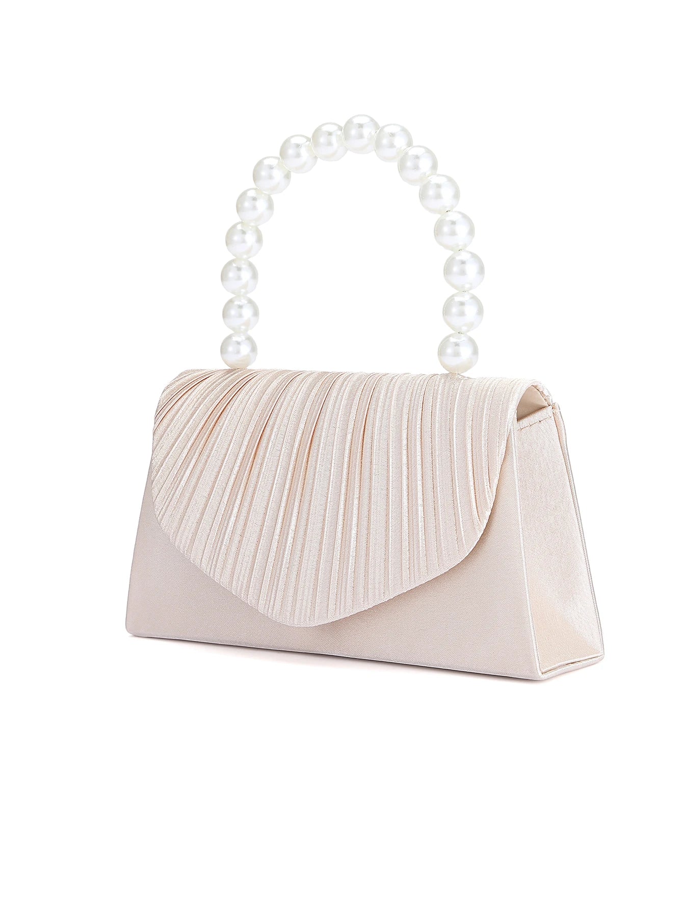 Rylithe OpulAura Women's, Faux Pearl Satin Handbag, Romantic, Party Bag, Refined & Charming Evening Gown Accessory