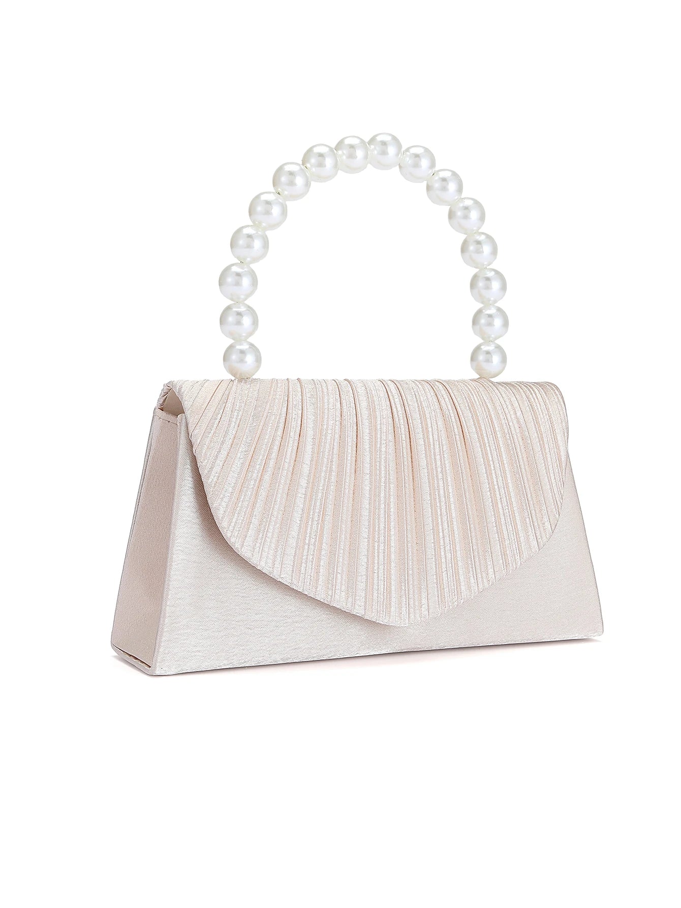 Rylithe OpulAura Women's, Faux Pearl Satin Handbag, Romantic, Party Bag, Refined & Charming Evening Gown Accessory