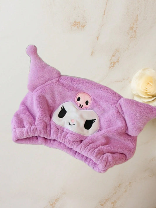 SANRIO 1pc Cartoon Shaped Hair Drying Cap- Super Absorbent, Quick Drying, Soft & Comfortable- Fashionable Hair Towel, Easily Create Styles, Suitable For Back To School, Beauty Salon, Hotel, Sports