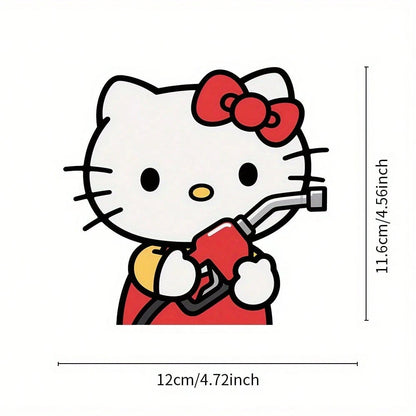 SANRIO 1Pc Stickers For The Hello Kitty Fuel Tank Car, Featuring A Cartoon Design That Creatively Reminds You Of The Fuel Level, Cute Creative Decorative Stickers- Suitable For Car Body, Rear Window