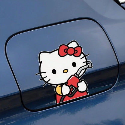 SANRIO 1Pc Stickers For The Hello Kitty Fuel Tank Car, Featuring A Cartoon Design That Creatively Reminds You Of The Fuel Level, Cute Creative Decorative Stickers- Suitable For Car Body, Rear Window