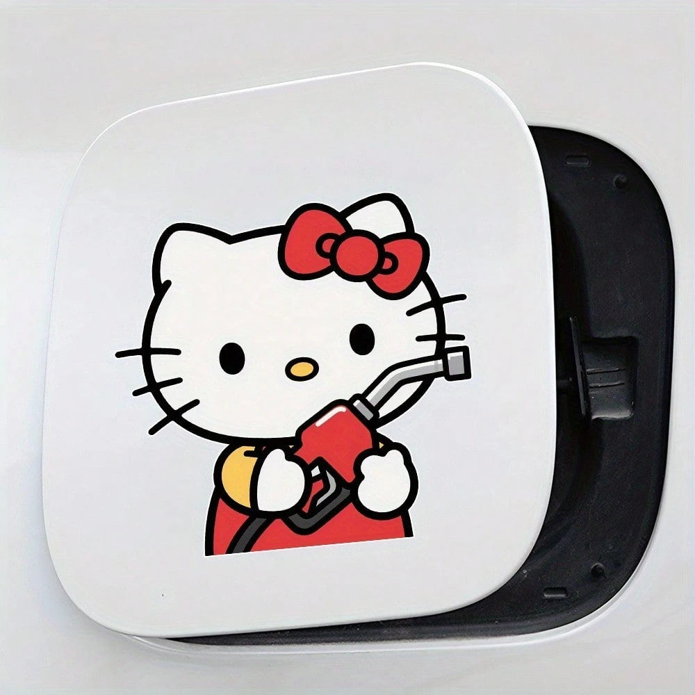 SANRIO 1Pc Stickers For The Hello Kitty Fuel Tank Car, Featuring A Cartoon Design That Creatively Reminds You Of The Fuel Level, Cute Creative Decorative Stickers- Suitable For Car Body, Rear Window
